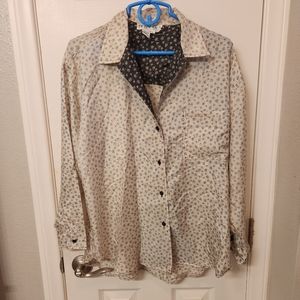 Vintage Peter mui silk shirt and skirt set size M